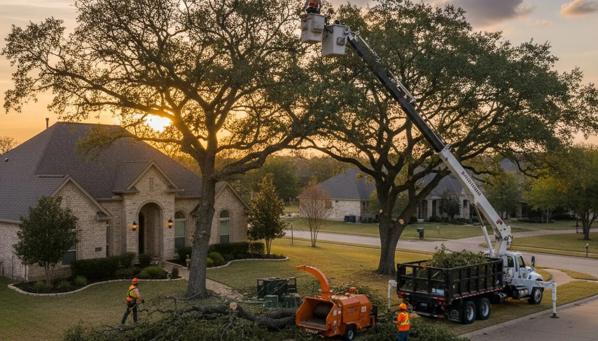 Professional tree removal service in San Antonio TX by certified arborists safely cutting large trees